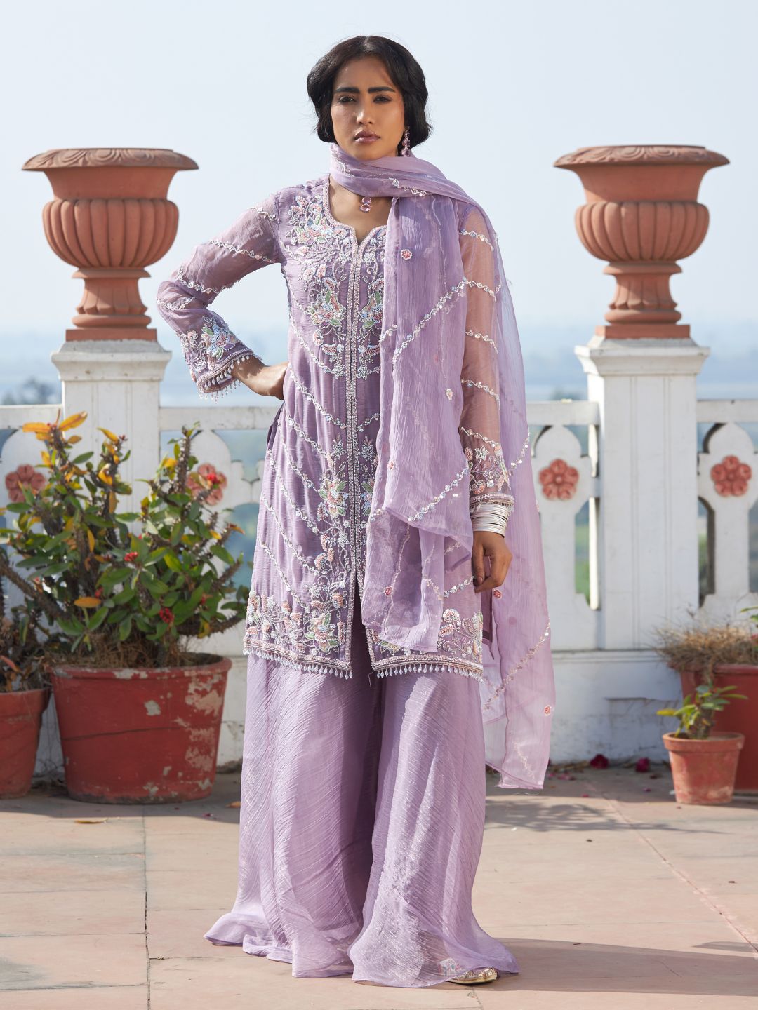 Mihika munsell full work gharara set