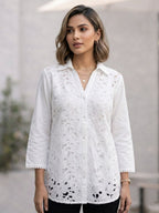 Perka babbles schiffli cotton shirt