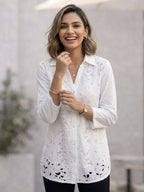 Perka babbles schiffli cotton shirt