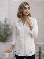Perka babbles schiffli cotton shirt