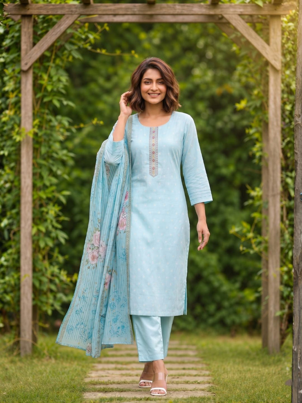 Shanti Tiffany Printed Work Suit Set