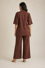 Drona russet embroidery cotton co-ord set
