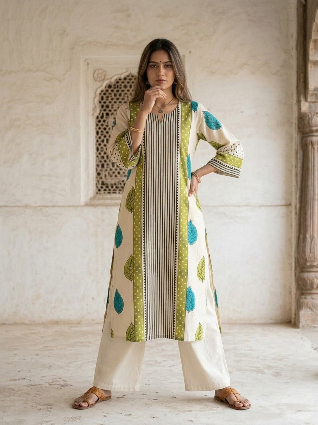 Virosh mantis printed cotton kurta pant set