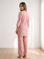 Prisha blossom embroidery cotton Co-ord Set