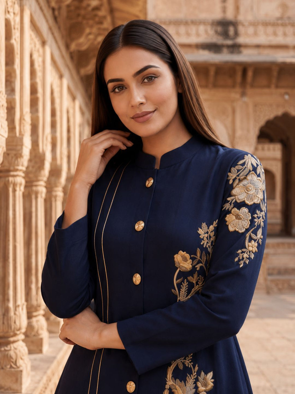 Gaur berry embroidery cotton co-ord set
