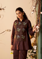 Tisca Mulberry embroidery co-ord set