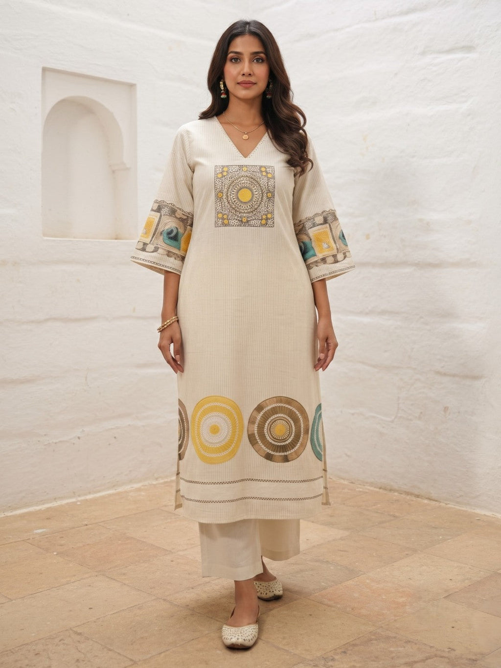 Virosh Pearl cotton kurta pant set