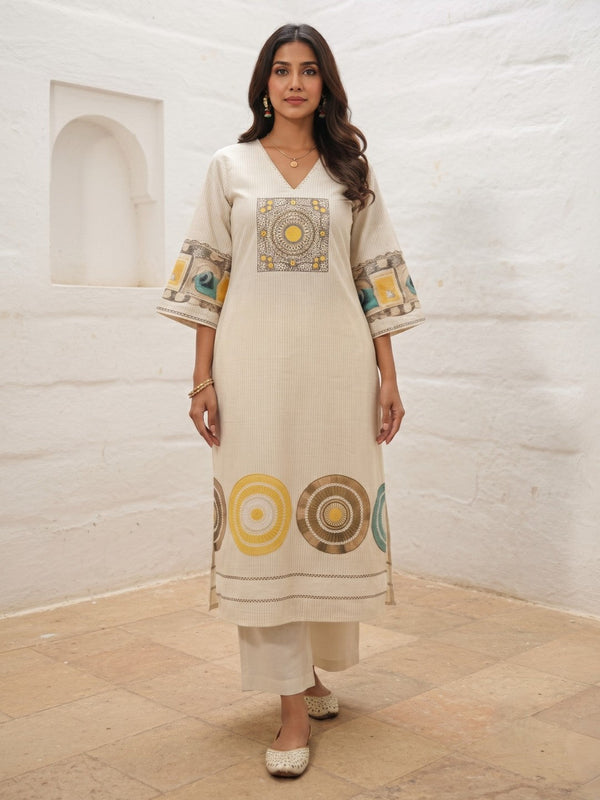 Virosh Pearl cotton kurta pant set
