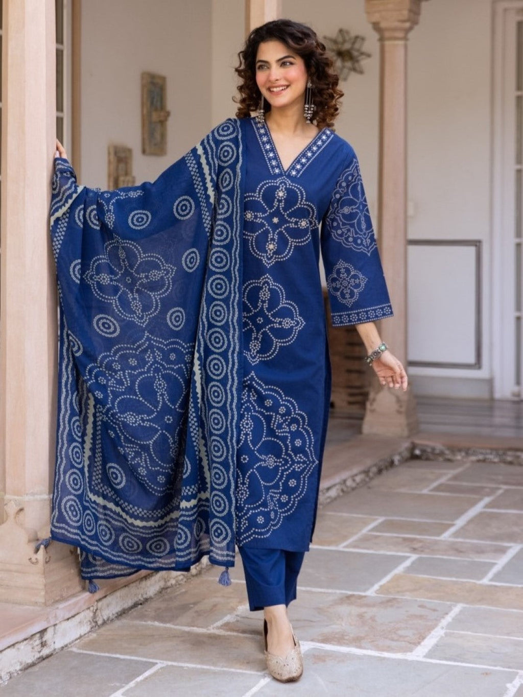 Karen space printed cotton suit set