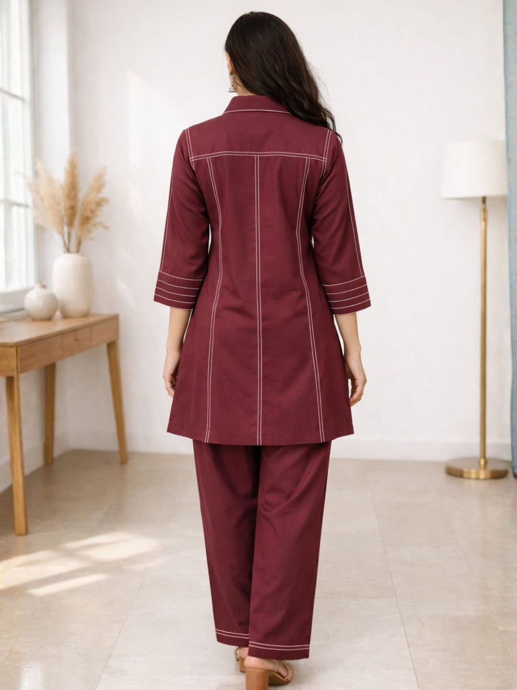 Akshara Merlot Cotton Co-ord Set