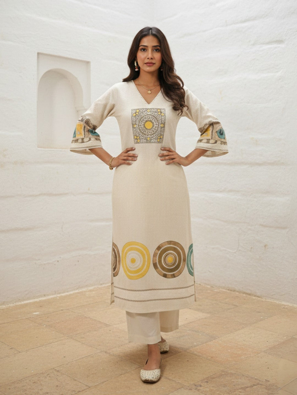 Virosh Pearl cotton kurta pant set