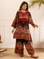 Karen carmine printed co-ord set
