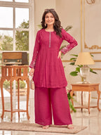 Gaurisha Merlot Embroidery Premium Co-ord Set