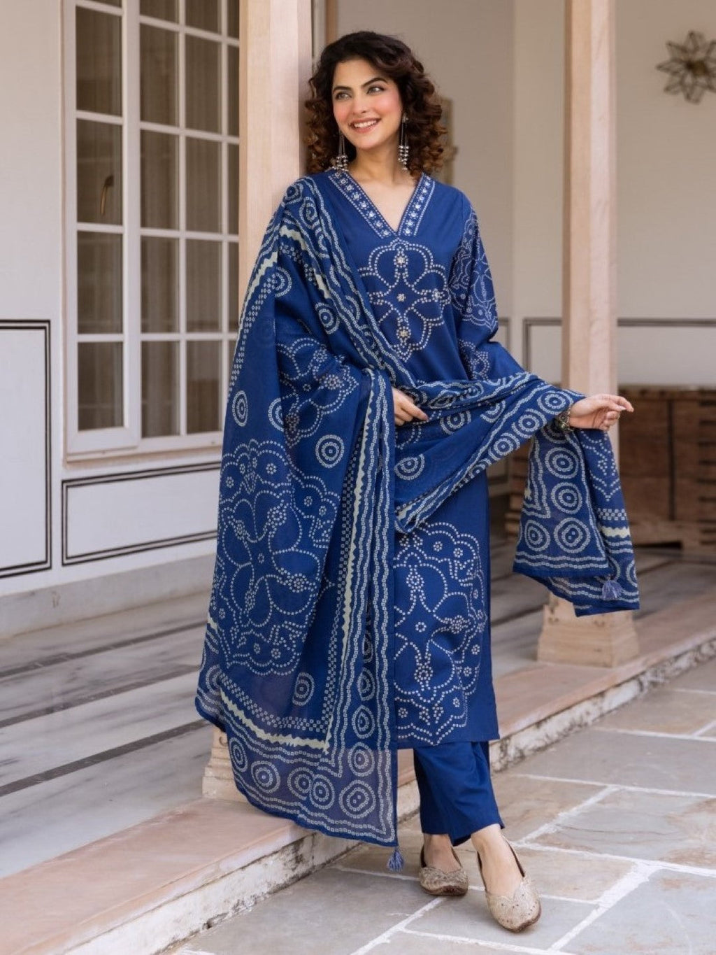 Karen space printed cotton suit set