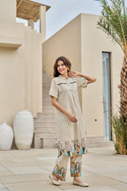Akira vanilla cotton kurta pant set