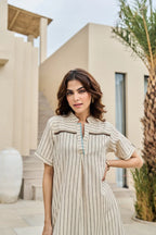Akira vanilla cotton kurta pant set