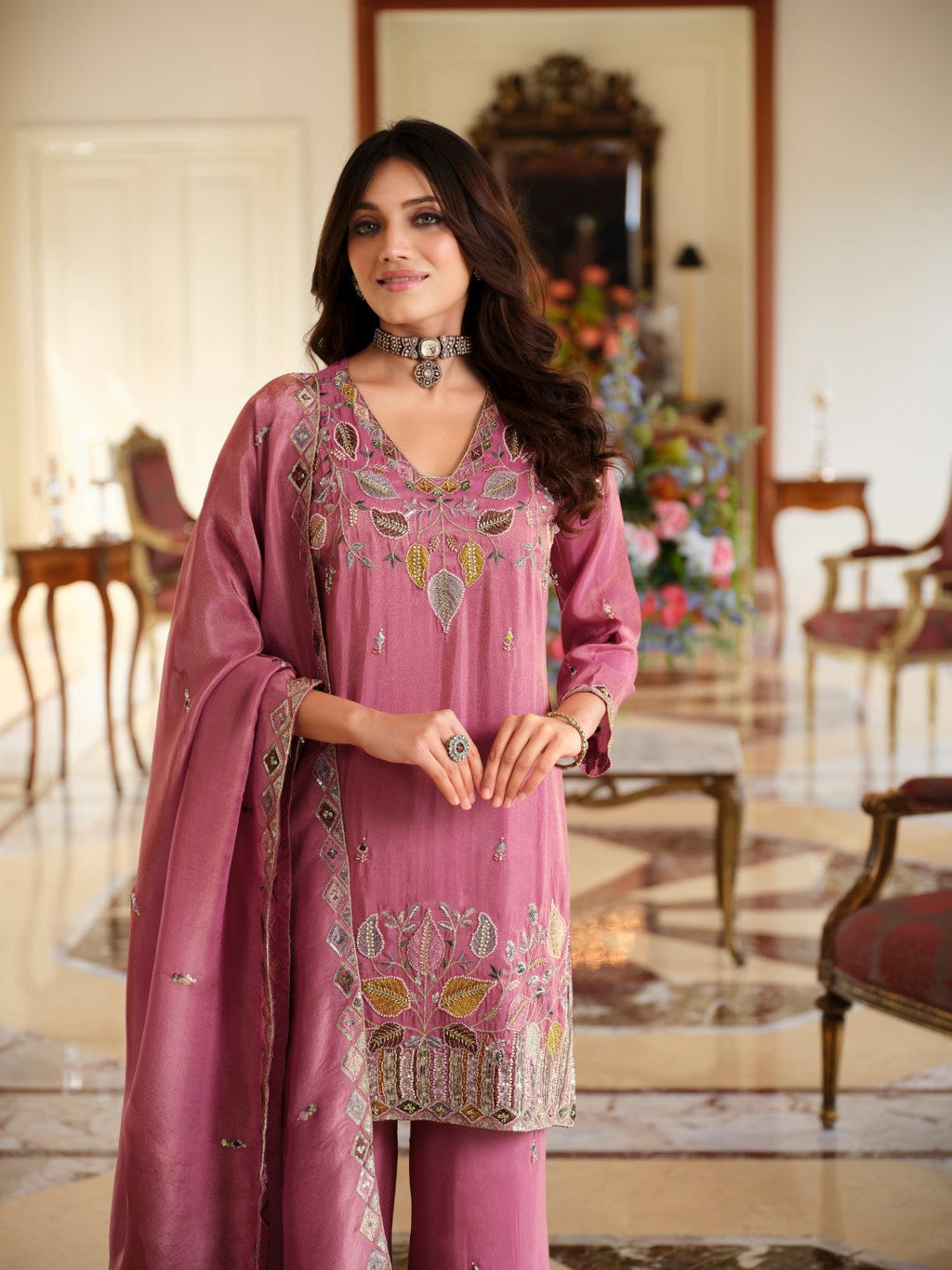 Areesa orchid full work suit set