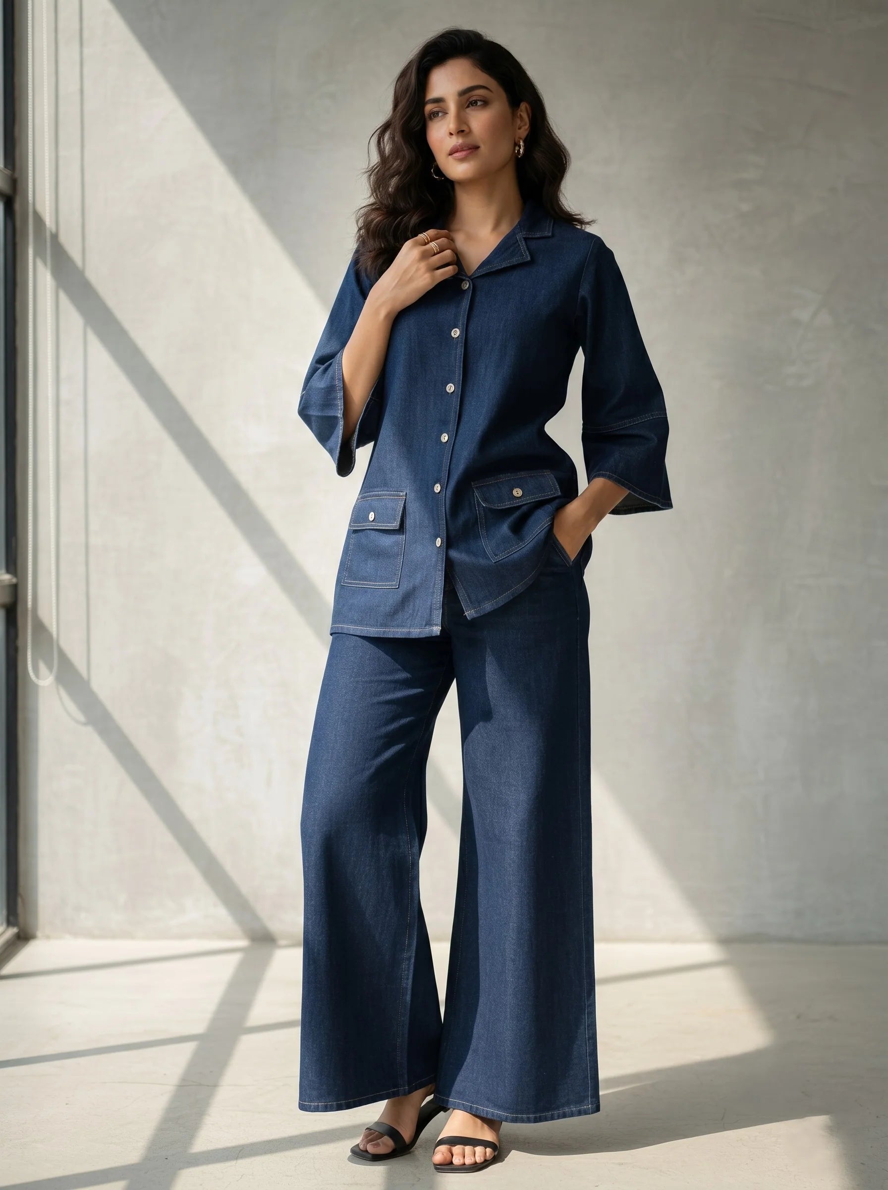 Prisha cobalt denim co-ord set