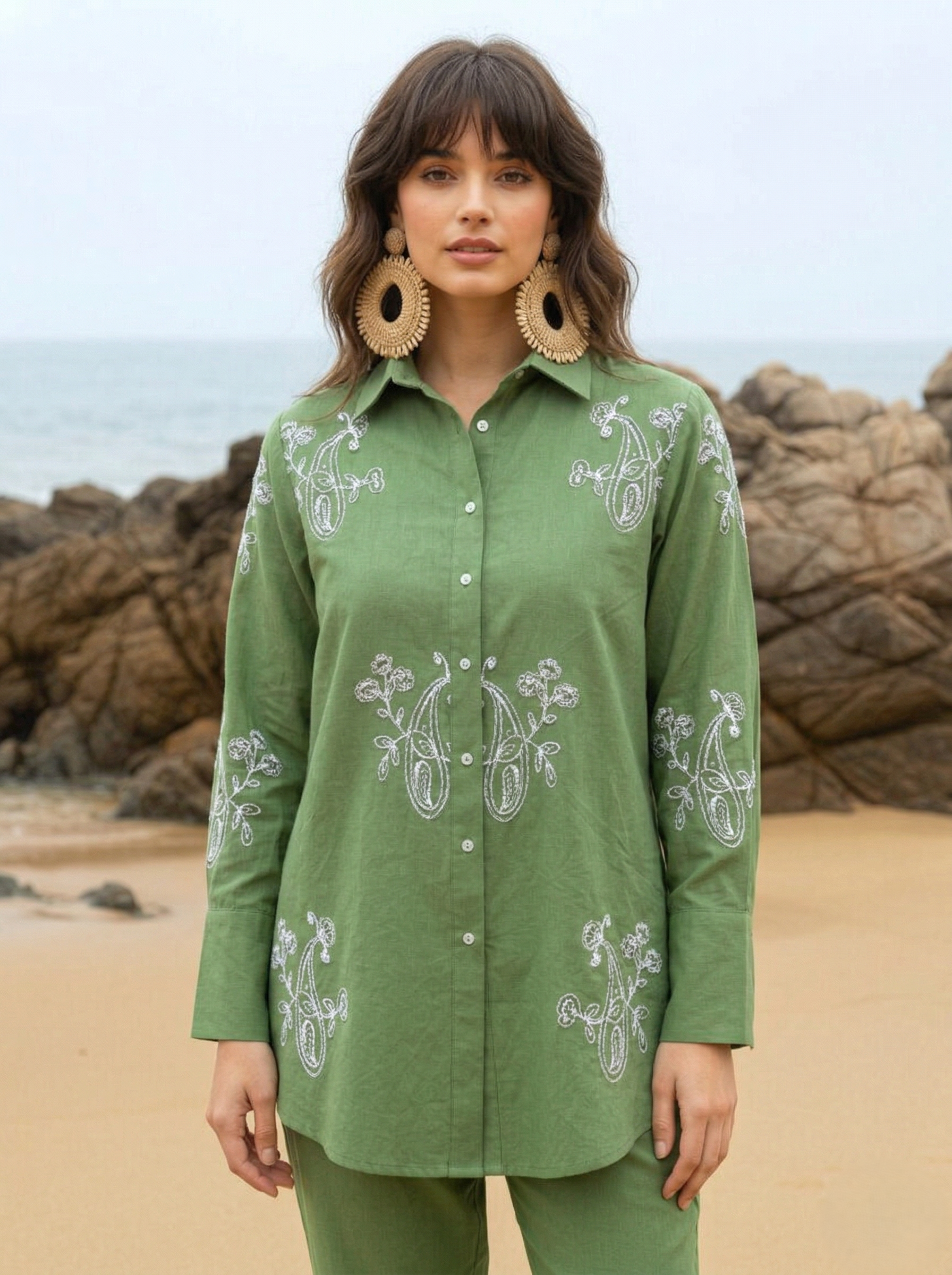Ivanka kelly embroidery cotton co-ord set