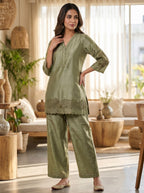 Prisha moss embroidery cotton co-ord set