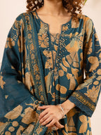 Karen sapphire cotton suit set