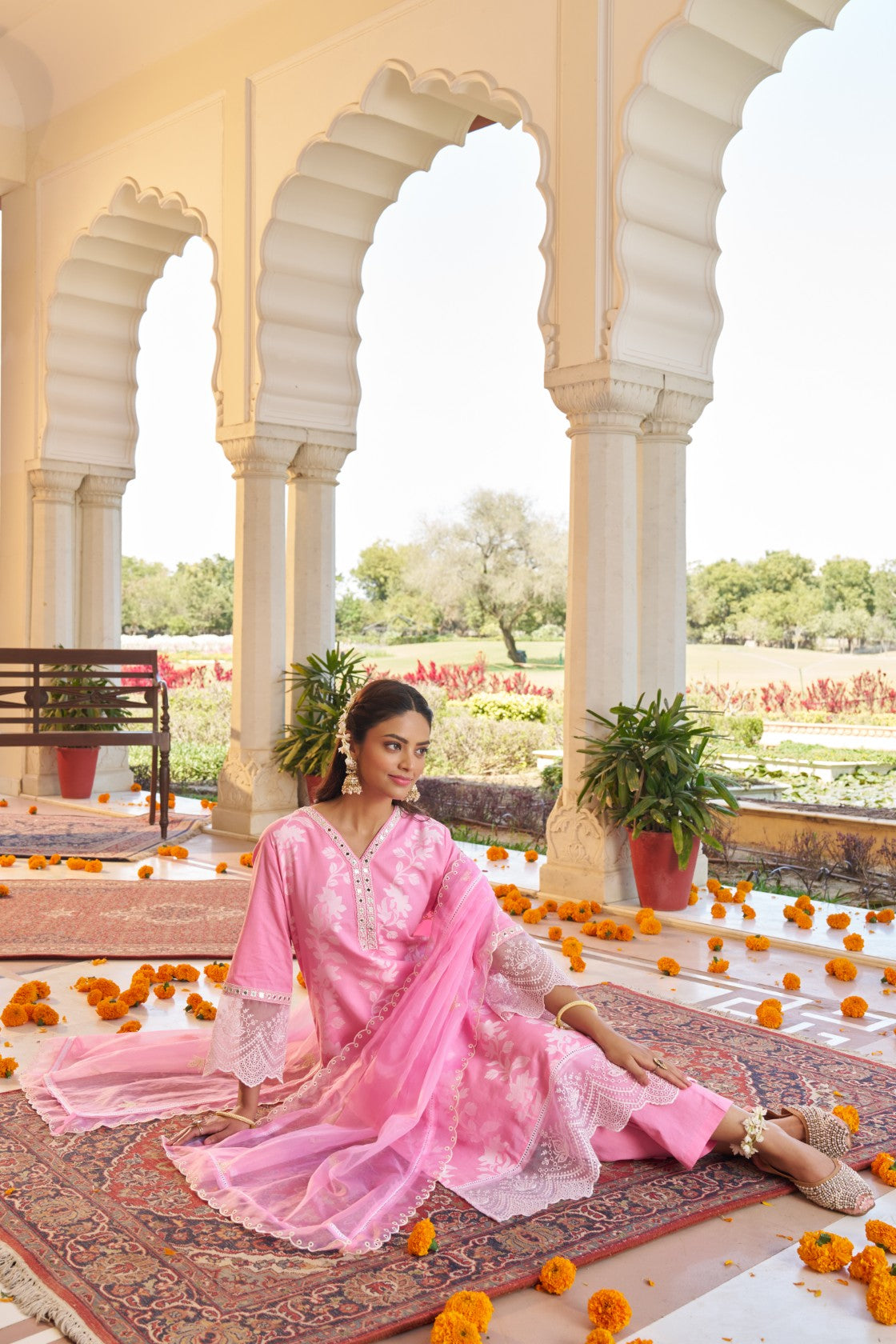 Grithav SoftPink Embroidered Lawn Suit Set