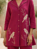 Sargi Cherry Embroidery Cotton Co-Ord Set