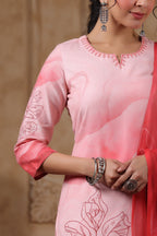 SAKSHI SCARLET PURE COTTON Linen SUIT SET
