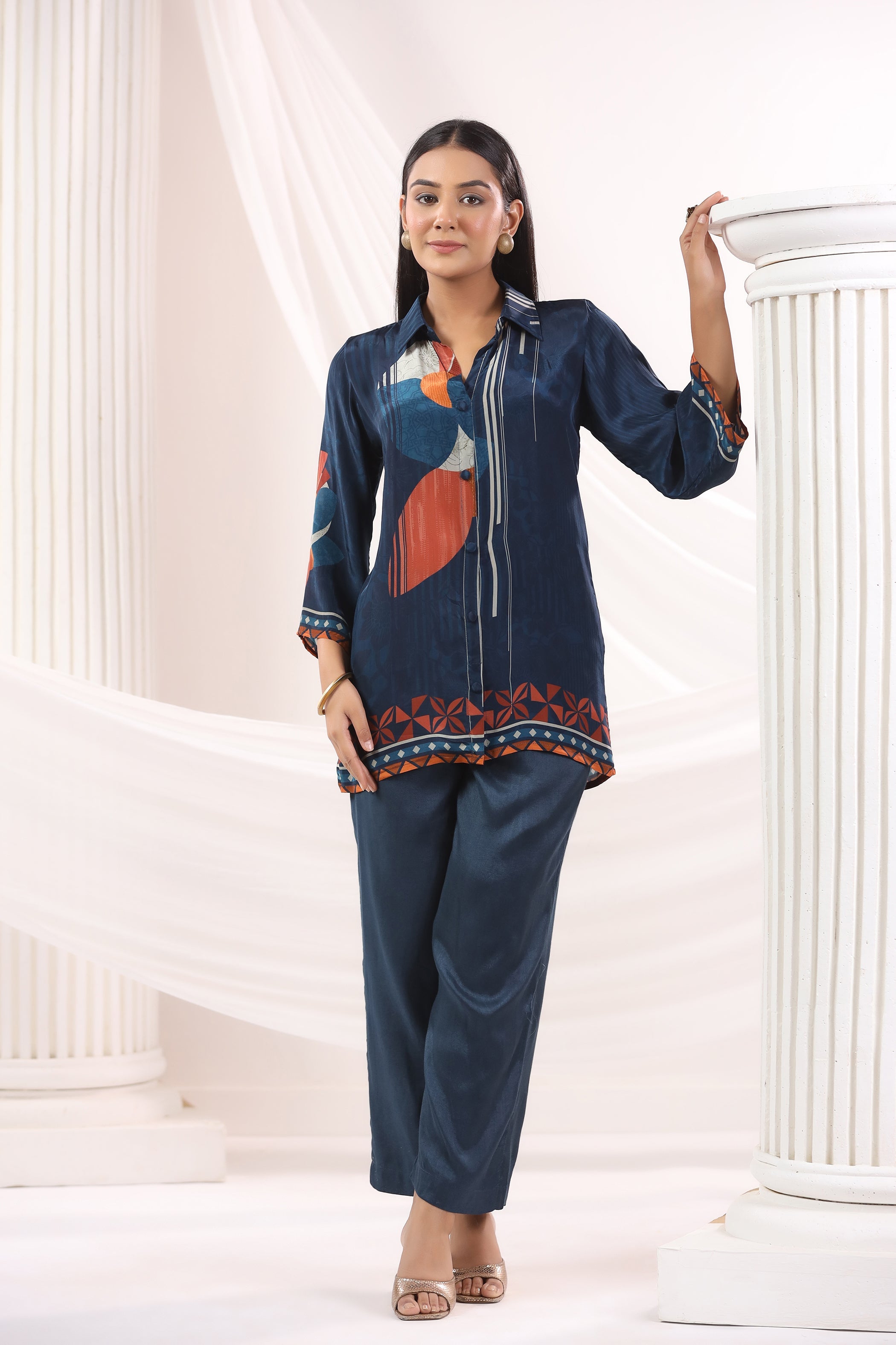 Jayti Azure Printed Muslin Co-ord Set