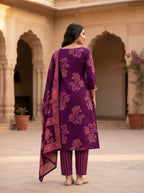Hitakshi Orchid Printed Work Suit Set