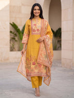 Krishvi Canary Printed Work Suit Set