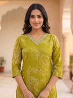 Myra Pea Printed Work Suit Set