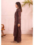 Karen chestnut embroidery cotton suit set