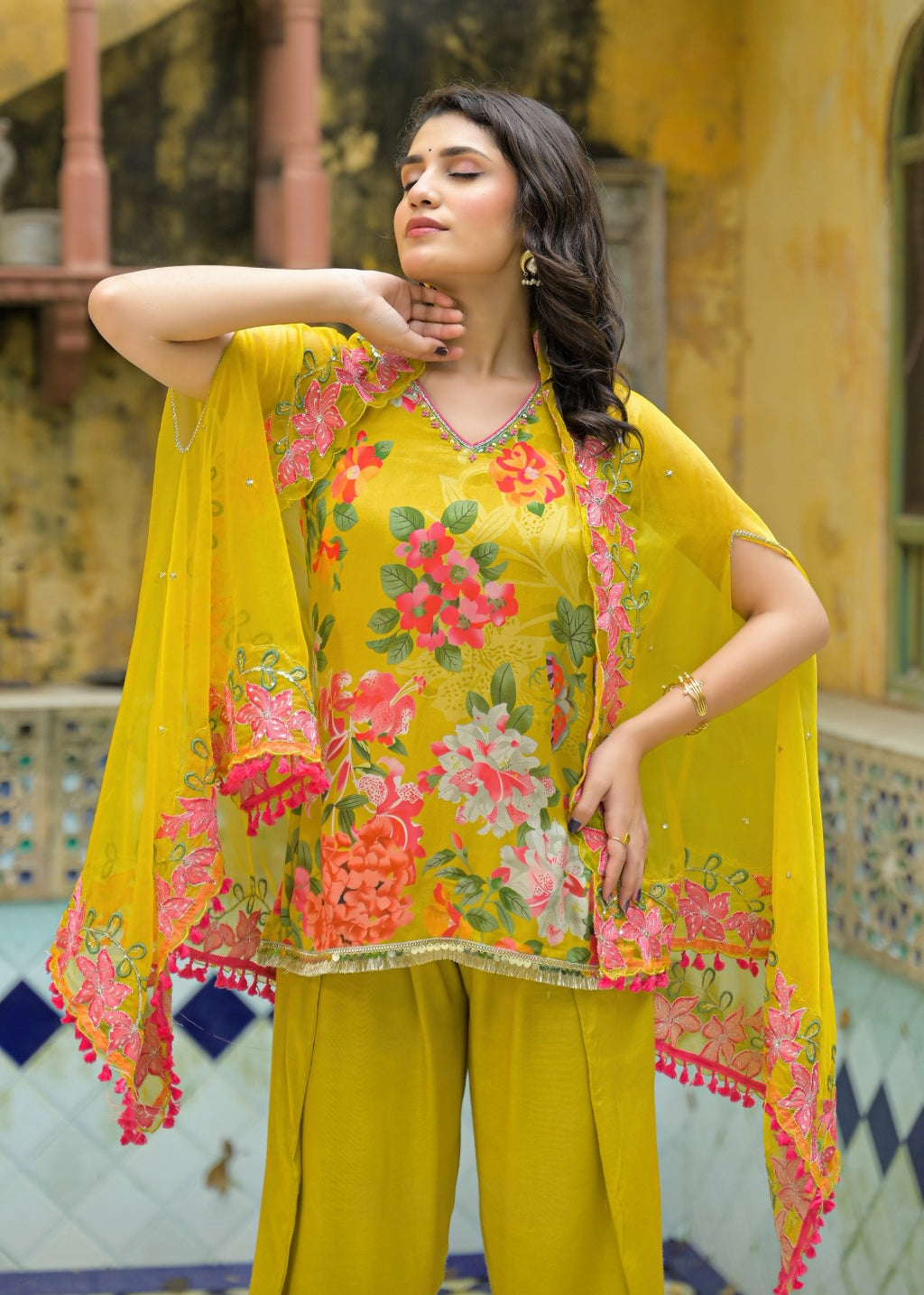 vastramaya canary 3 pc fusion set