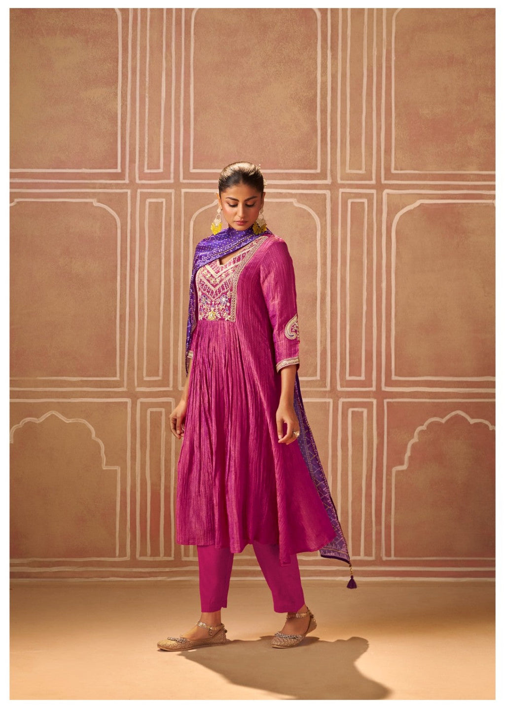 Shireen Taffy Full Work Premium Heavy Suit Set