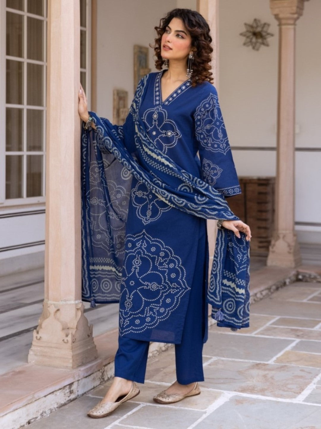 Karen space printed cotton suit set