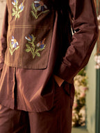 Tisca Mulberry embroidery co-ord set