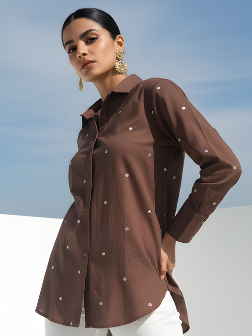 Ivanka Hazel Embroidery Cotton Shirt