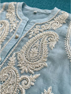 Saba SoftBlue Embroidered 3 pc Co-ord Set