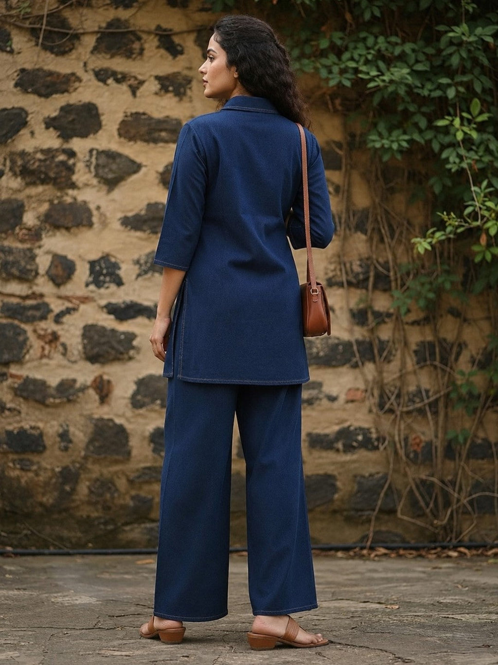 Prisha serul embroidery denim co-ord set