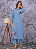 Rajhans Sky Embroidery Kurta Pant Set
