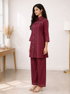 Akshara Merlot Cotton Co-ord Set