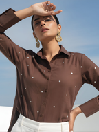 Ivanka Hazel Embroidery Cotton Shirt