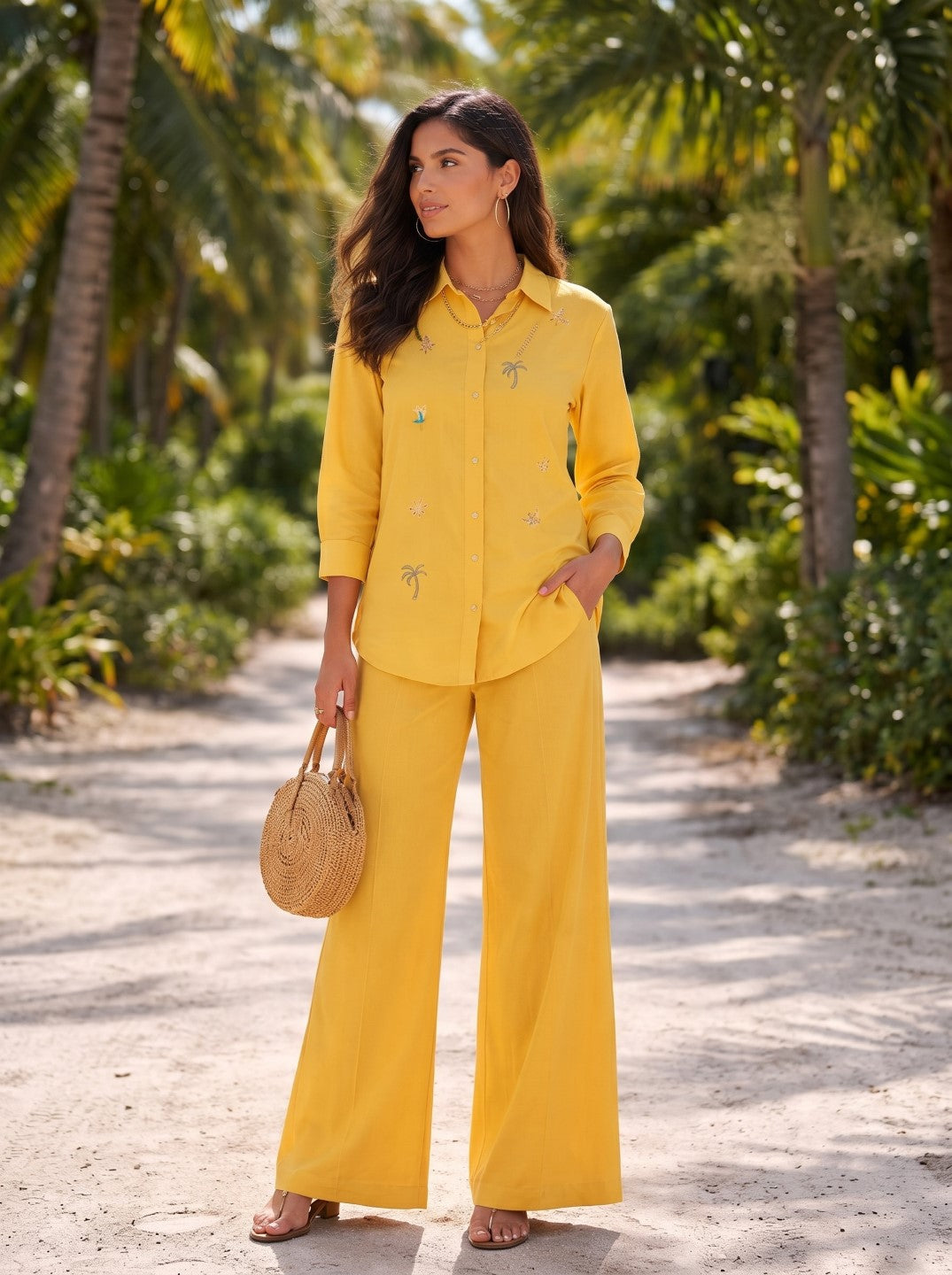 Molly bumble embroidery cotton co-ord set