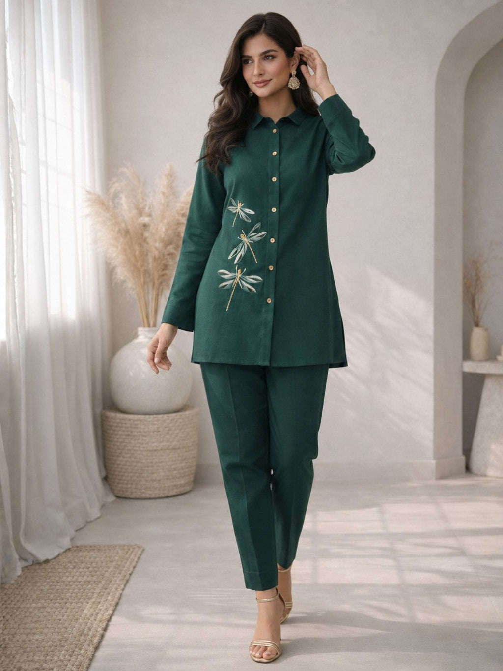 Oorvi Fern Embroidered Co-ord Set