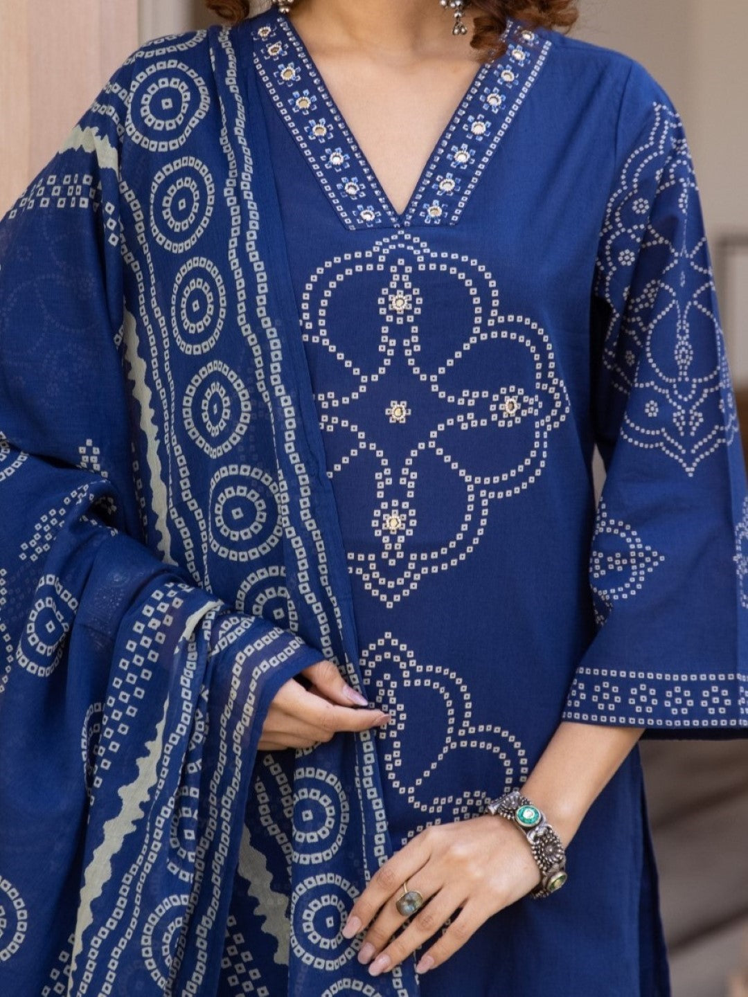 Karen space printed cotton suit set