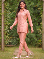 Divya Apricot Mirror Work Co-ord Set