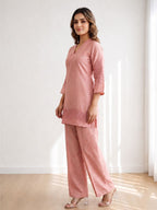 Prisha blossom embroidery cotton Co-ord Set